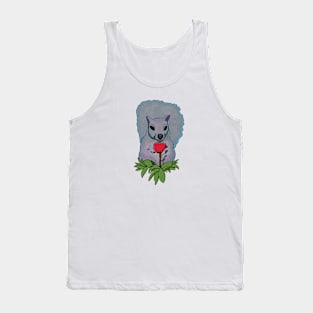 Squirrel with red flower Tank Top